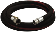 Alliance Hose & Rubber - 2" ID x 2.55" OD x 50' OAL, Cam & Groove Petroleum Transfer Hose - 150 Max Working psi, -35 to 200°F, 5" Bend Radius, 2" Fitting, Black - Exact Tooling