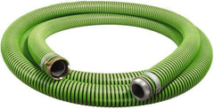 Alliance Hose & Rubber - -40 to 180°F, 2" Inside x 2.4" Outside Diam, Thermoplastic Rubber with Polyethylene Helix Liquid Suction & Discharge Hose - Green & Black, 20' Long, 29 Vacuum Rating, 50 psi Working & 150 psi Brust Pressure - Exact Tooling