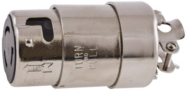Hubbell Wiring Device-Kellems - 125 VAC, 50 Amp, NonNEMA Configuration, Marine Grade, Self Grounding Connector - 1 Phase, 2 Poles, IP20, 0.44 to 1.14 Inch Cord Diameter - Exact Tooling