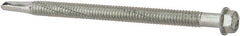Elco - 1/4", Hex Washer Head, Hex Drive, 4" Length Under Head, #5 Point, Self Drilling Screw - Steel - Exact Tooling