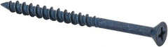 Elco - 3/16" Diam, 2-3/4" OAL, Phillips Drive, Concrete Screw & Masonry Fastener - Steel, Blue StalGard Finish, Includes #2 Drill Bit - Exact Tooling