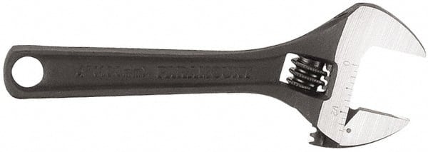 Paramount - 1/2" Jaw Capacity, 4" Standard Adjustable Wrench - Chrome Vanadium Steel, Black Finish - Exact Tooling