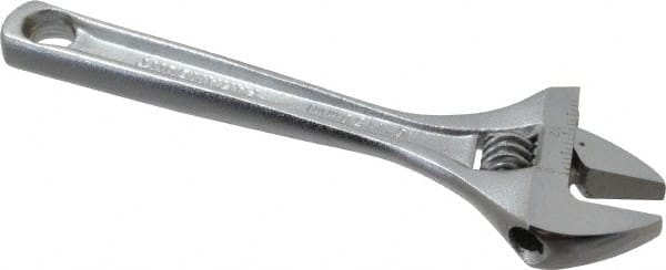 Paramount - 15/16" Jaw Capacity, 6" Standard Adjustable Wrench - Chrome Vanadium Steel, Chrome Finish - Exact Tooling