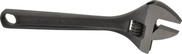 Paramount - 1-1/8" Jaw Capacity, 8" Standard Adjustable Wrench - Chrome Vanadium Steel, Black Finish - Exact Tooling