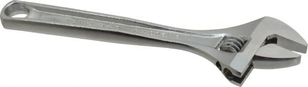 Paramount - 1-1/8" Jaw Capacity, 8" Standard Adjustable Wrench - Chrome Vanadium Steel, Chrome Finish - Exact Tooling