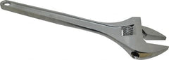 Paramount - 2-1/16" Jaw Capacity, 18" Standard Adjustable Wrench - Chrome Vanadium Steel, Chrome Finish - Exact Tooling