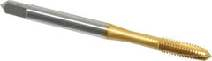 OSG - M4x0.70 Metric Coarse, 3 Flute, TiN Finish, Vanadium High Speed Steel Spiral Point Tap - Plug Chamfer, Right Hand Thread, 2-1/8" OAL, 20mm Thread Length, 6H Class of Fit, Series 11115 - Exact Tooling