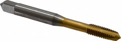 OSG - M6x1.00 Metric Coarse, 3 Flute, TiN Finish, Vanadium High Speed Steel Spiral Point Tap - Plug Chamfer, Right Hand Thread, 2-1/2" OAL, 24mm Thread Length, 6H Class of Fit, Series 11115 - Exact Tooling