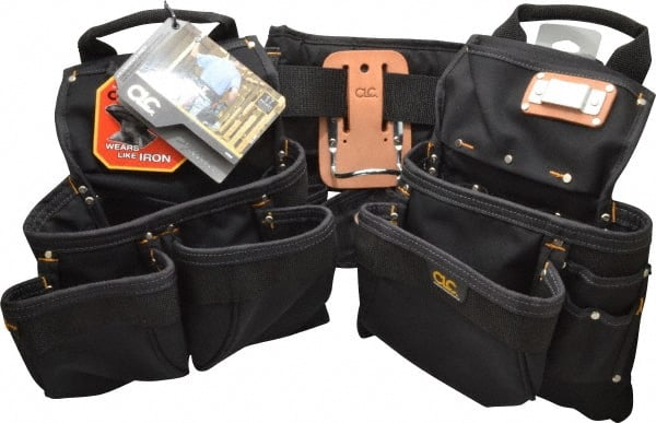 CLC - 29 to 46" Waist Tool Belt - 17 Pocket, 5" Wide, Black, Nylon - Exact Tooling