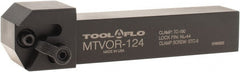 Tool-Flo - External Thread, Right Hand Cut, 3/4" Shank Width x 3/4" Shank Height Indexable Threading Toolholder - 4-1/2" OAL, T.MA/C 43 Insert Compatibility, MTVO Toolholder, Series On-Edge - Exact Tooling