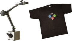 Noga - 175 Lb Magnetic Force, Fine Adjustment Indicator Positioner & Holder with Base - Articulated Arm, Rectangular Base, 55mm Base Height, 60mm Base Length, 50mm Base Width - Exact Tooling