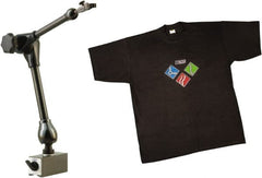 Noga - 286 Lb Magnetic Force, Fine Adjustment Indicator Positioner & Holder with Base - Articulated Arm, Rectangular Base, 55mm Base Height, 120mm Base Length, 50mm Base Width - Exact Tooling