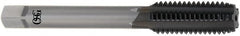 OSG - #10-32 UNF 3B 4 Flute Diamond Finish Solid Carbide Straight Flute Machine Tap - Modified Bottoming, Right Hand Thread, 70mm OAL, 7/8" Thread Length, Oversize - Exact Tooling