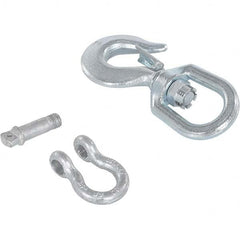 Vestil - 2 Ton Capacity, Steel Swivel Hoist Hook - 9-1/2" Long x 1-43/64" Wide - Exact Tooling