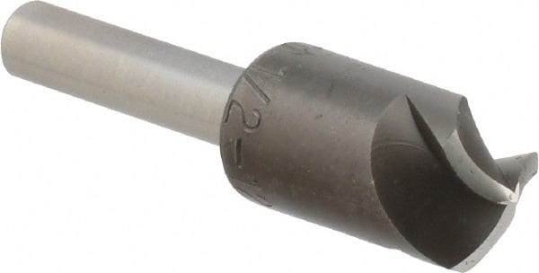 M.A. Ford - 1/2" Head Diam, 1/4" Shank Diam, 3 Flute 120° High Speed Steel Countersink - Exact Tooling