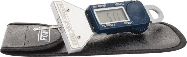 Fowler - 0" to 1" Polycarbonate Electronic Depth Gage - 0.02mm Accuracy, 0.01mm Resolution, 2" Base Length - Exact Tooling