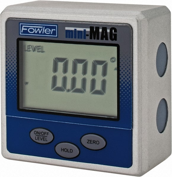 Fowler - 0.05 dg Resolution Digital Combination Protractor and Inclinometer - 0.2 dg Accuracy, 360 dg Range, Magnetic Base - Exact Tooling