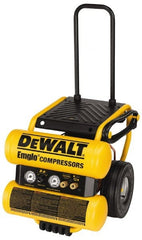DeWALT - 1.1 HP, 3.8 CFM Wheeled Dolly Style Electric Oil Lube Compressor - Exact Tooling