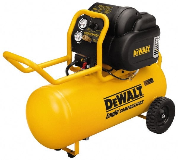 DeWALT - 1.6 Running HP, 4.8 CFM at 90 psi CFM Horizontal Electric Oil Free Compressor - 15 Gallon Tank, 15 Amp, 200 Max psi, 120V - Exact Tooling