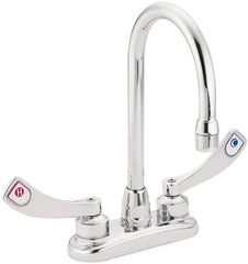 Moen - 2 Hole Mount, Spout Reach Commercial Faucet - Two Handle, Wrist Blade Handle, High Spout, No Drain - Exact Tooling