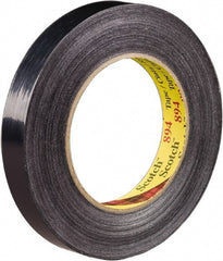 3M - 18mm x 55m Black Rubber Adhesive Strapping Tape - Polypropylene Film Backing, 6 mil Thick, 300 Lb Tensile Strength, Series 894 - Exact Tooling
