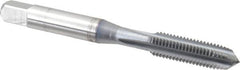 OSG - 1/4-28 UNF 3B 4 Flute TiCN Finish High Speed Steel Straight Flute Standard Hand Tap - Plug, Right Hand Thread, 2-1/2" OAL, 1" Thread Length, H3 Limit, Oversize - Exact Tooling