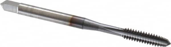 OSG - #6-32 UNC 3B 3 Flute TiCN Finish High Speed Steel Straight Flute Standard Hand Tap - Plug, Right Hand Thread, 2" OAL, 11/16" Thread Length, H2 Limit, Oversize - Exact Tooling