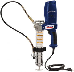 Lincoln - 7,000 Max psi, Flexible Electric Grease Gun - 14-1 & 2 oz (Cartridge) & 16 oz (Bulk) Capacity, 1/8 Thread Outlet, Bulk & Cartridge Fill, Includes 6" Power Card, Compact Carrying Case, Coupler & Valves - Exact Tooling