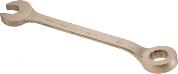 Ampco - 1-15/16" 12 Point Offset Combination Wrench - 15° Offset Angle, 22-3/4" OAL, Aluminum Bronze, Plain Finish - Exact Tooling