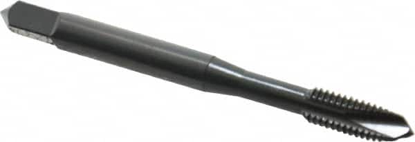 OSG - #12-28 UNF, 3 Flute, Oxide Finish, Vanadium High Speed Steel Spiral Point Tap - Plug Chamfer, Right Hand Thread, 2-3/8" OAL, 15/16" Thread Length, 0.22" Shank Diam, 2B/3B Class of Fit, Series 280 - Exact Tooling