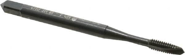 OSG - #4-48 UNF, 2 Flute, Oxide Finish, Vanadium High Speed Steel Spiral Point Tap - Plug Chamfer, Right Hand Thread, 1-7/8" OAL, 9/16" Thread Length, 0.141" Shank Diam, 2B Class of Fit, Series 280 - Exact Tooling