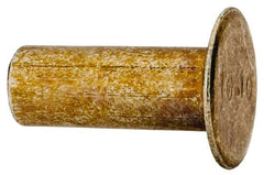 RivetKing - 0.176 to 0.184" Hole Diam, Countersunk Head, Zinc Plated Steel, Semi Tubular Rivet - 1/2 Head Diam, 5/8" Length Under Head, 150° Countersunk Head, 1/4 Body Diam - Exact Tooling