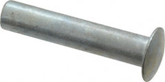 RivetKing - 0.084 to 0.09" Hole Diam, Round Head, Zinc Plated Steel, Semi Tubular Rivet - 7/32 Head Diam, 5/8" Length Under Head, 1/8 Body Diam - Exact Tooling