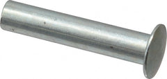 RivetKing - 0.176 to 0.184" Hole Diam, Round Head, Zinc Plated Steel, Semi Tubular Rivet - 7/16 Head Diam, 1-1/4" Length Under Head, 1/4 Body Diam - Exact Tooling