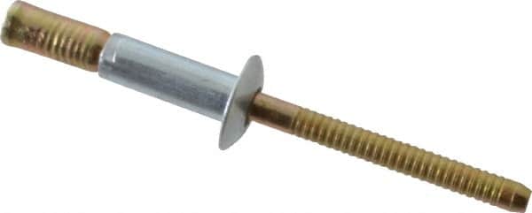 RivetKing - Size 67 Dome Head Steel Structural with Locking Stem Blind Rivet - Steel Mandrel, 0.062" to 0.437" Grip, 0.4" Head Diam, 0.192" to 0.196" Hole Diam, 0.577" Length Under Head, 3/16" Body Diam - Exact Tooling