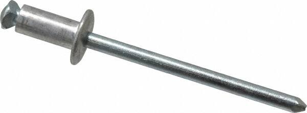 RivetKing - Dome Head Aluminum Peel Blind Rivet - Steel Mandrel, 0.188" to 0.197" Grip, 3/8" Head Diam, 0.196" Max Hole Diam, 0.394 to 0.433" Length Under Head, 3/16" Body Diam - Exact Tooling