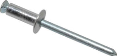 RivetKing - Dome Head Aluminum Peel Blind Rivet - Steel Mandrel, 0.188" to 0.354" Grip, 3/8" Head Diam, 0.196" Max Hole Diam, 0.551 to 0.590" Length Under Head, 3/16" Body Diam - Exact Tooling