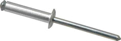 RivetKing - Dome Head Aluminum Peel Blind Rivet - Steel Mandrel, 0.188" to 0.63" Grip, 3/8" Head Diam, 0.196" Max Hole Diam, 0.827 to 0.865" Length Under Head, 3/16" Body Diam - Exact Tooling