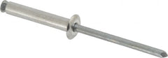 RivetKing - Dome Head Aluminum Peel Blind Rivet - Steel Mandrel, 0.188" to 0.866" Grip, 3/8" Head Diam, 0.196" Max Hole Diam, 1.063 to 1.012" Length Under Head, 3/16" Body Diam - Exact Tooling