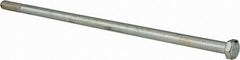 Made in North America - 1/2-13 UNC, 14" Length Under Head Hex Head Cap Screw - Partially Threaded, Grade 5 Steel, Zinc-Plated Finish, 3/4" Hex - Exact Tooling