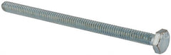 Made in USA - 1/4-20 UNC, 4" Length Under Head Hex Head Cap Screw - Fully Threaded, Grade 5 Steel, Zinc-Plated Finish, 7/16" Hex - Exact Tooling
