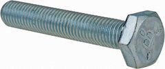 Made in USA - 1/4-28 UNF, 1-1/2" Length Under Head Hex Head Cap Screw - Fully Threaded, Grade 5 Steel, Zinc-Plated Finish, 7/16" Hex - Exact Tooling