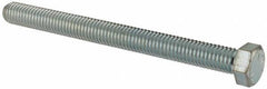 Made in North America - 7/16-14 UNC, 5" Length Under Head Hex Head Cap Screw - Fully Threaded, Grade 5 Steel, Zinc-Plated Finish, 5/8" Hex - Exact Tooling