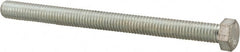 Made in North America - 7/16-14 UNC, 5-1/2" Length Under Head Hex Head Cap Screw - Fully Threaded, Grade 5 Steel, Zinc-Plated Finish, 5/8" Hex - Exact Tooling