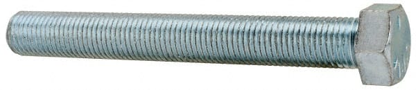 Made in USA - 7/16-20 UNF, 3-1/2" Length Under Head Hex Head Cap Screw - Fully Threaded, Grade 5 Steel, Zinc-Plated Finish, 5/8" Hex - Exact Tooling