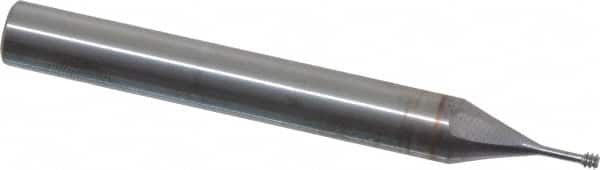 Vargus - #2-56, #3-56 Thread, 1/4" Shank Diam, Bright Coating, Solid Carbide Straight Flute Thread Mill - 3 Flutes, 2.244" OAL, #2 Min Noml Diameter - Exact Tooling
