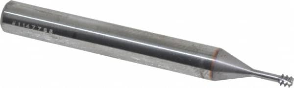 Vargus - #10-32, #6-32, #8-32 Thread, 1/4" Shank Diam, Bright Coating, Solid Carbide Straight Flute Thread Mill - 3 Flutes, 2.244" OAL, #6 Min Noml Diameter - Exact Tooling