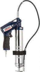 Lincoln - 6,000 Max psi, Flexible Air-Operated Grease Gun - 14-1 & 2 oz (Cartridge) & 16 oz (Bulk) Capacity, 1/8 Thread Outlet, Bulk & Cartridge Fill, Includes Advanced Vent Valve with Filler Nipple - Exact Tooling