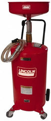 Lincoln - 18 Gal Pressurized Evacuation Drain Container with Casters - Red with 14" Bowl, 40" Long Hose - Exact Tooling
