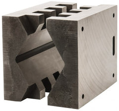 Heinrich - 8" Wide, V-Groove Vise Jaw - Ductile Iron, Fixed Jaw, Compatible with DA-8800-SC Vises - Exact Tooling